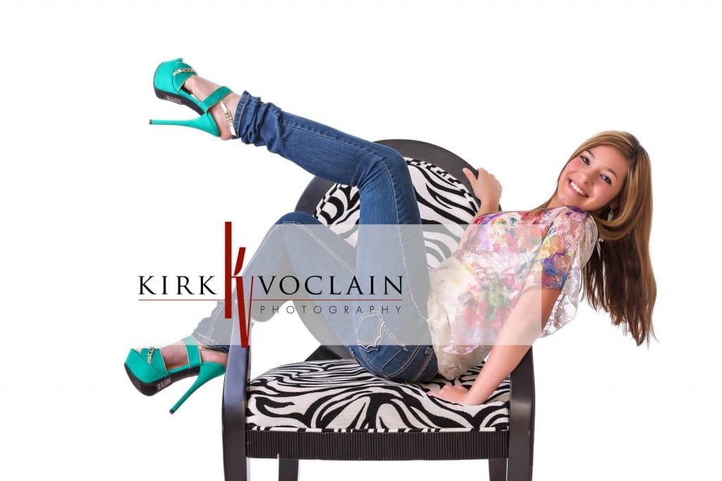Senior Girl in Chair By Kirk Voclain Photography Houma Photographer