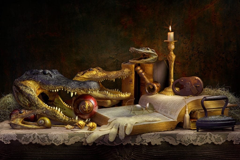 Alligator Image done with Painting with Light Technique by Kirk Voclain Photography Houma LA