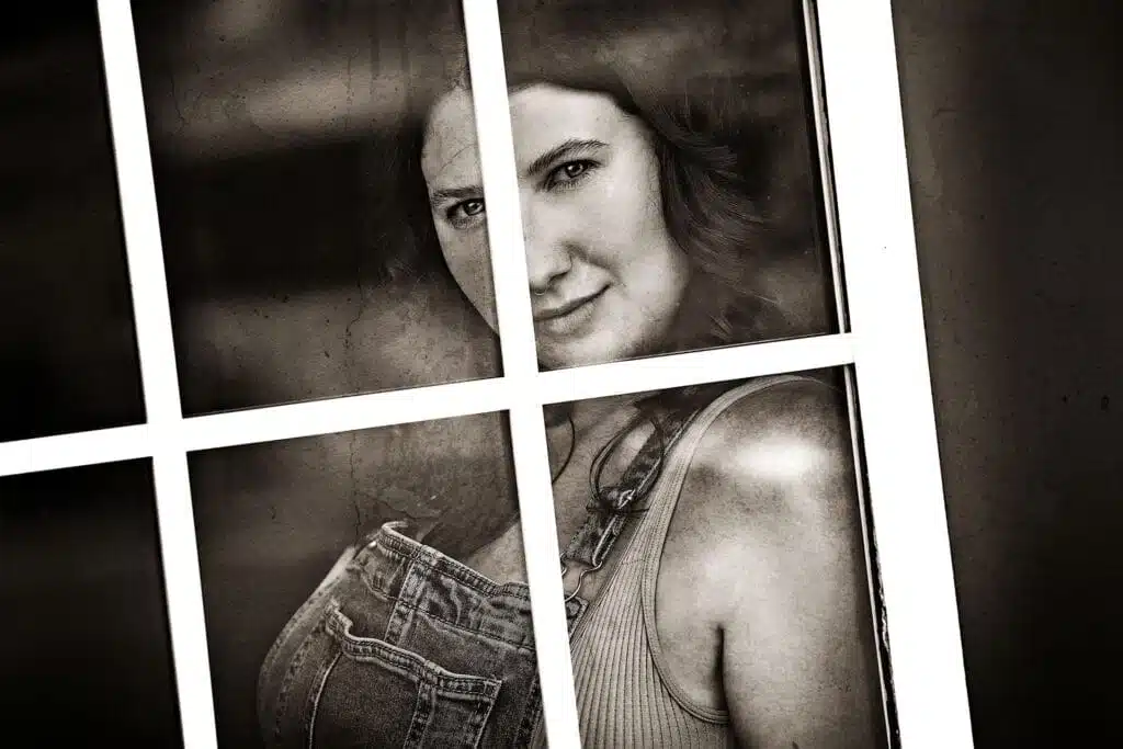 Black and White image of a model Kirk Voclain Photography Houma