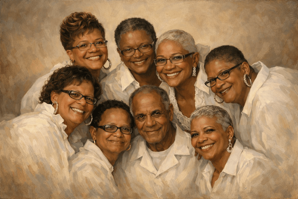 Digitized Painting of Family Portrait by Kirk Voclain of Houma, LA